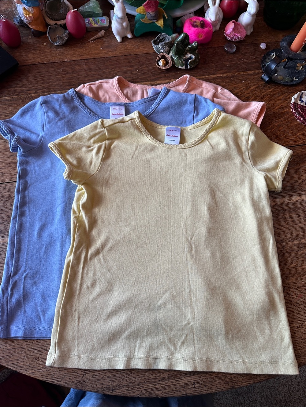 Hanna Andersson Short-Sleeve Tee Set — Yellow, Blue, Peach